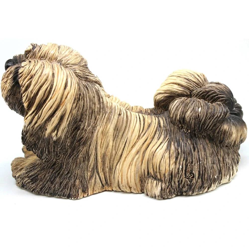 Classic Critters 1984 Loso Dog Figurine Brown Glass Eyes Resin 5.25